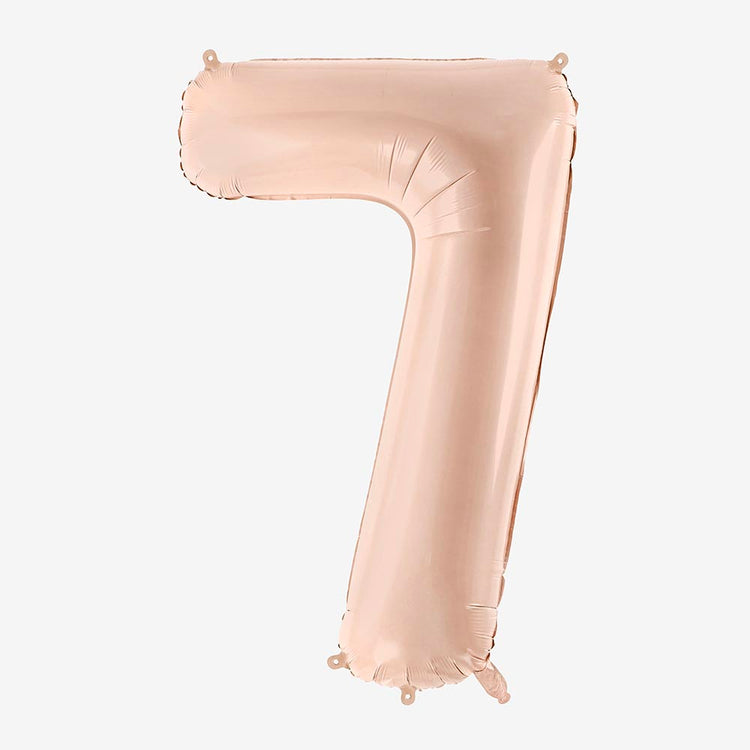 Ballon géant chiffre 7 beige idéal pour déco anniversaire