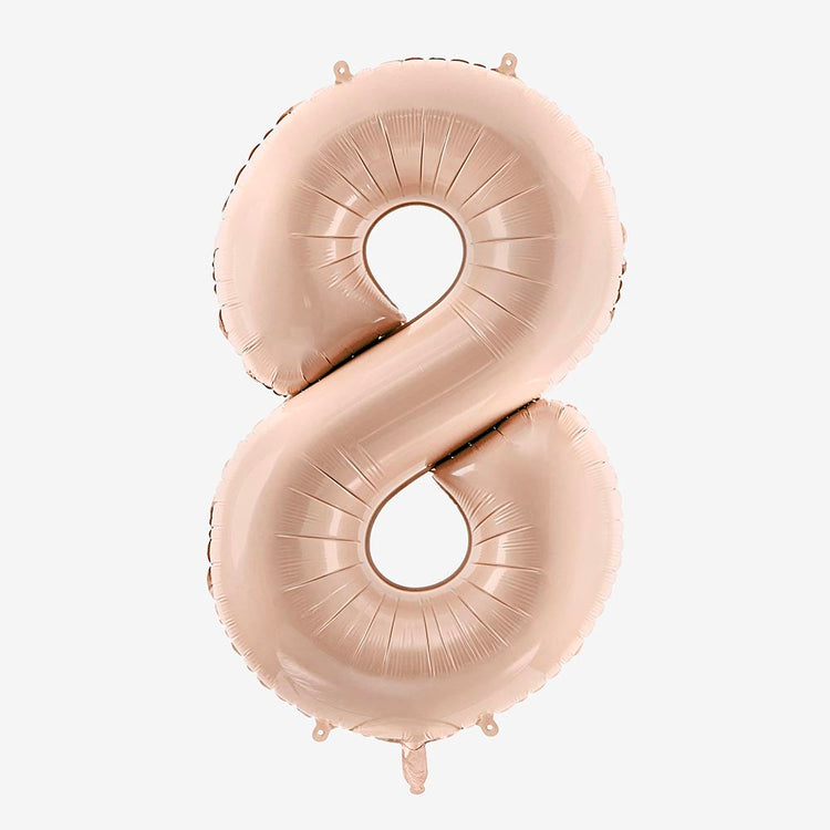 Ballon géant 8 beige pour anniversaire 8 ans