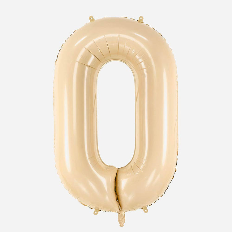Ballon helium chiffre beige géant chiffre 0 à 9 pour decoration