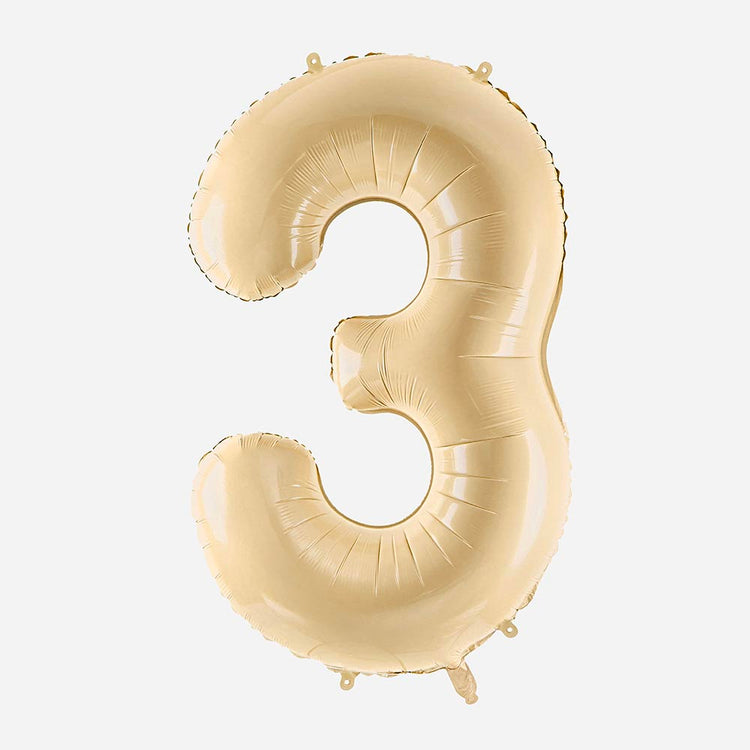 Ballon helium chiffre beige géant : idee decoration anniversaire