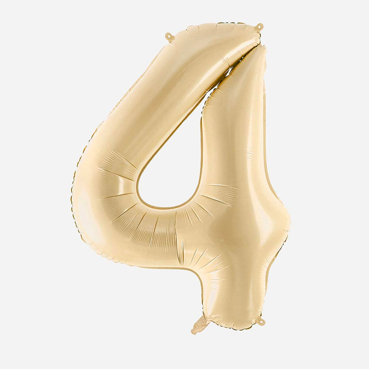 Ballon helium chiffre beige géant pour deco anniversaire enfant