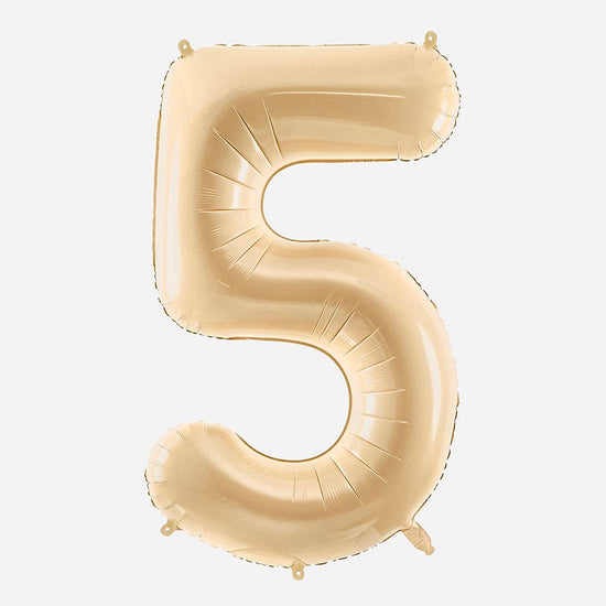 Ballon helium chiffre beige géant pour deco anniversaire adulte