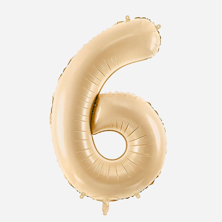 Decoration anniversaire : ballon helium chiffre beige géant