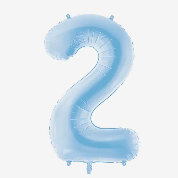 Chiffre ballon hélium bleu brumeux, parfait pour baby shower