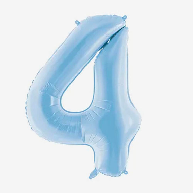 Ballon chiffre pastel bleu, ambiance océan ou super-héros