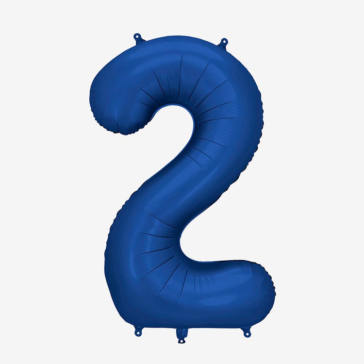Ballon géant hélium bleu, chiffre pour anniversaire super héros