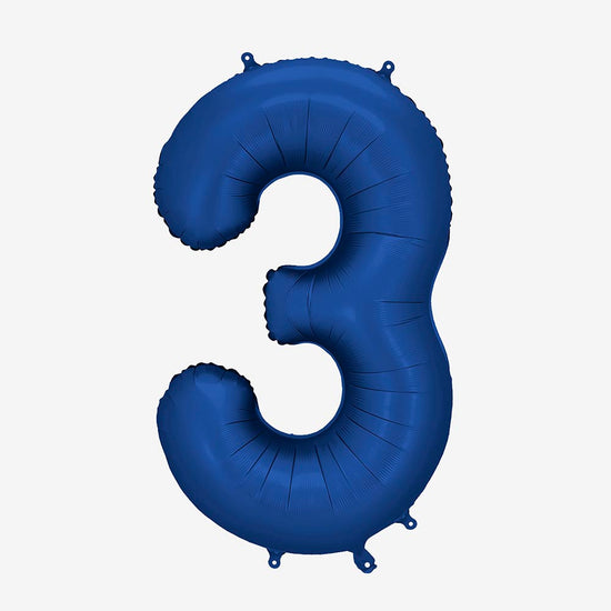 Chiffre ballon géant bleu marine, fête tendance et sobre