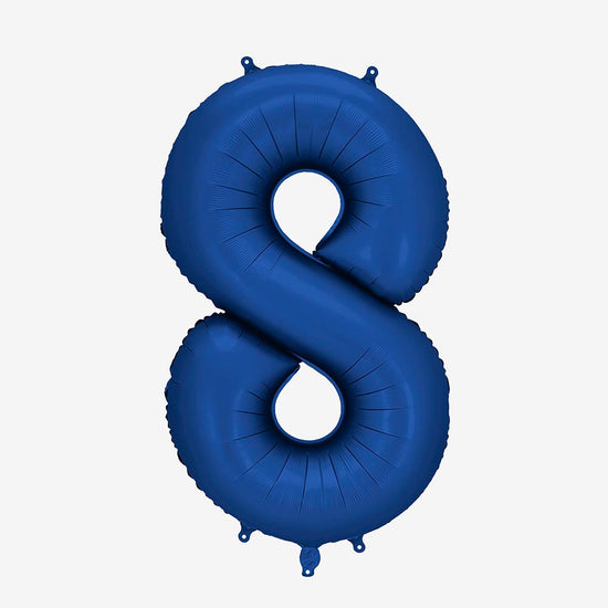 Ballon hélium chiffre élégant bleu foncé, pour adulte ou ado