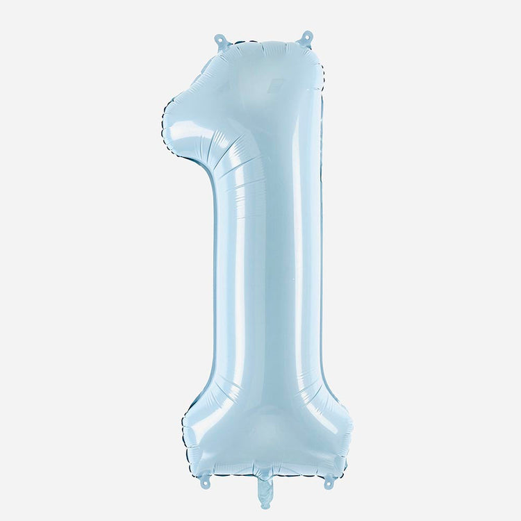 Ballon helium chiffre bleu géant : deco anniversaire garcon