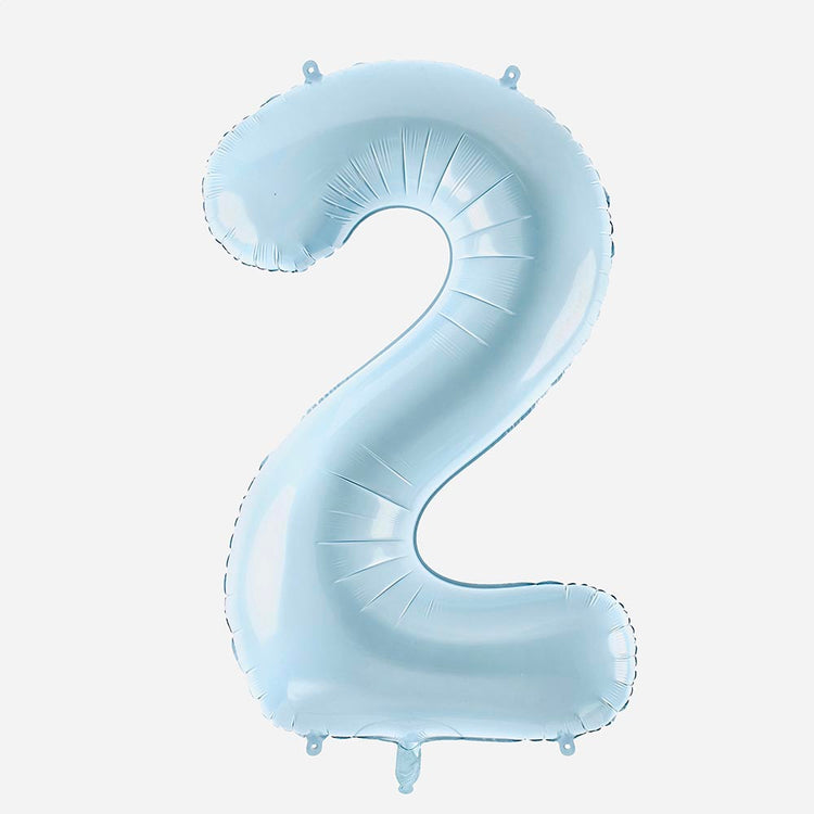 Ballon helium chiffre bleu géant : decoration anniversaire chic