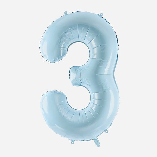 Ballon helium chiffre bleu géant : idee decoration anniversaire