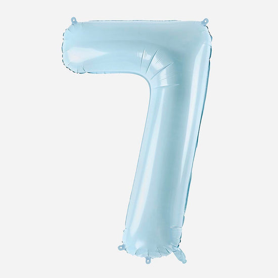 Decoration anniversaire : ballon helium chiffre bleu géant