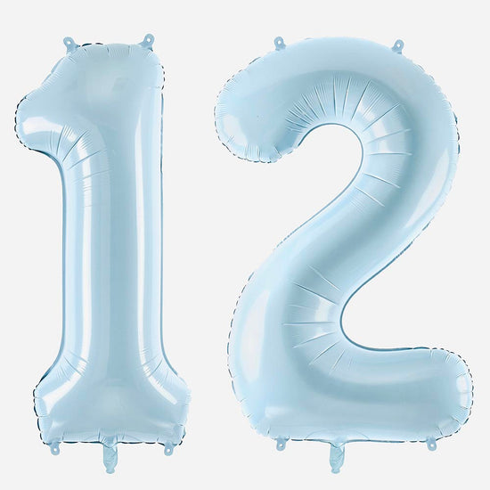 Ballon helium géant chiffre bleu : décoration anniversaire adulte