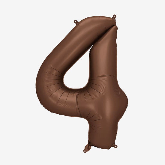 Ballon chiffre couleur cacao, pour une déco animaux de la forêt