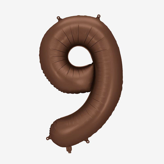 Ballon chiffre ton bois, décoration rustique pour anniversaire