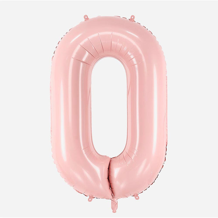 Ballon helium chiffre rose clair géant : accessoire photobooth