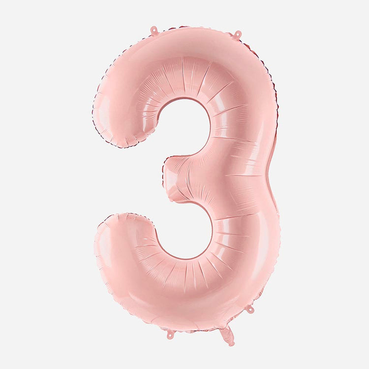 Ballon helium chiffre rose clair géant : idee decoration anniversaire