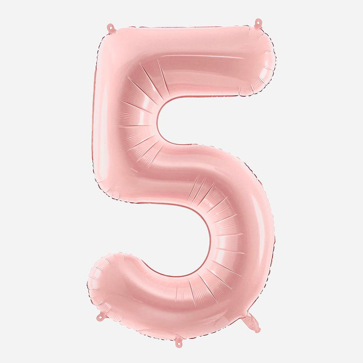 Ballon helium chiffre rose clair géant pour deco anniversaire enfant