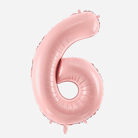 Decoration anniversaire : ballon helium chiffre rose clair géant