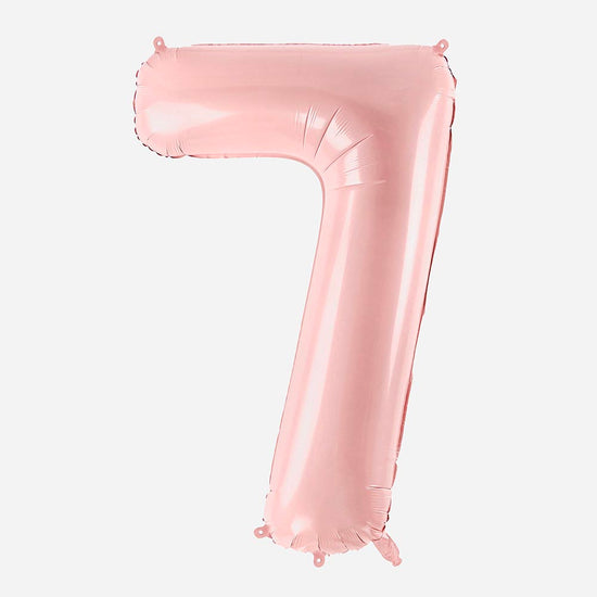 Ballon helium géant - ballon chiffre rose clair pour decoration fete
