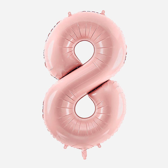 Ballon helium chiffre rose clair géant : idee decoration fete chic