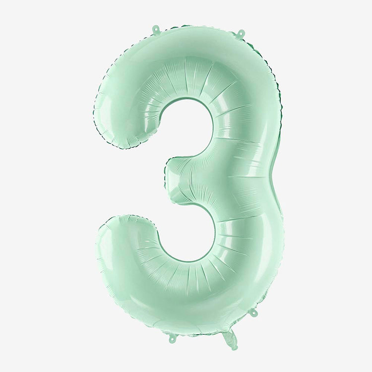 Ballon géant chiffre 3 vert idéal pour anniversaire vert