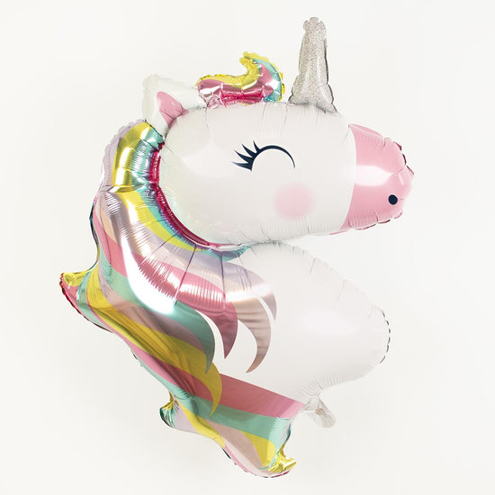  Ballon helium licorne géante pastel : deco anniversaire fille