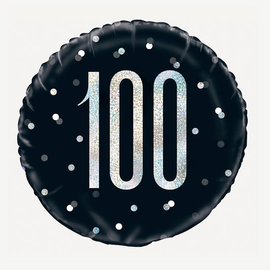 Globo de helio 100 años negro - Decoración chic cumpleaños adulto