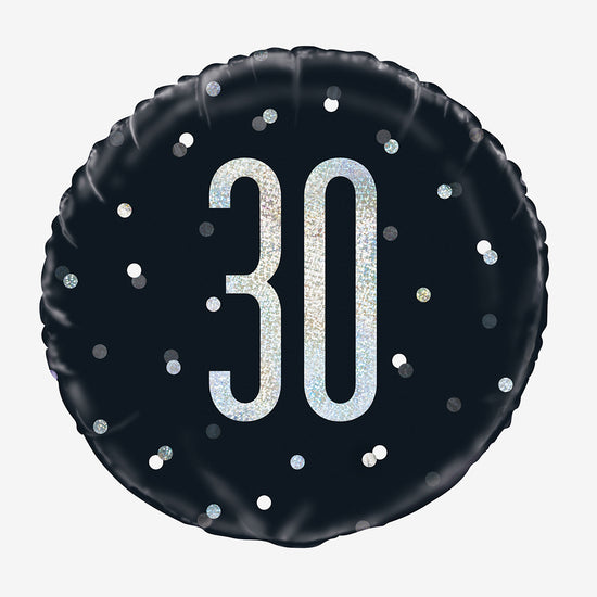 30 Ans Décorations Anniversaire de Fête en Noir Or,30 Ballons