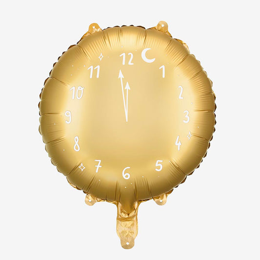Ballon en forme d'horloge doré pour décoration de fête de Nouvel An