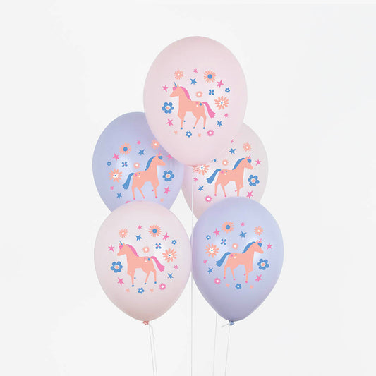 Ballons de baudruche : 5 ballons licorne féérique