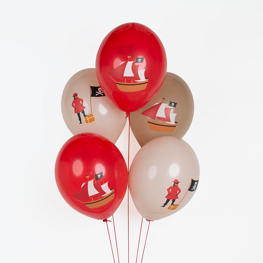 5 ballons de baudruche : decoration anniversaire pirate