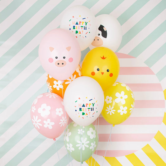 5 ballons de baudruche anniversaire pour decoration fete originale