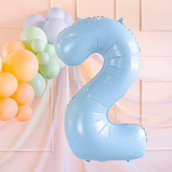 Ballon helium géant géant chiffre bleu : déco anniversaire originale
