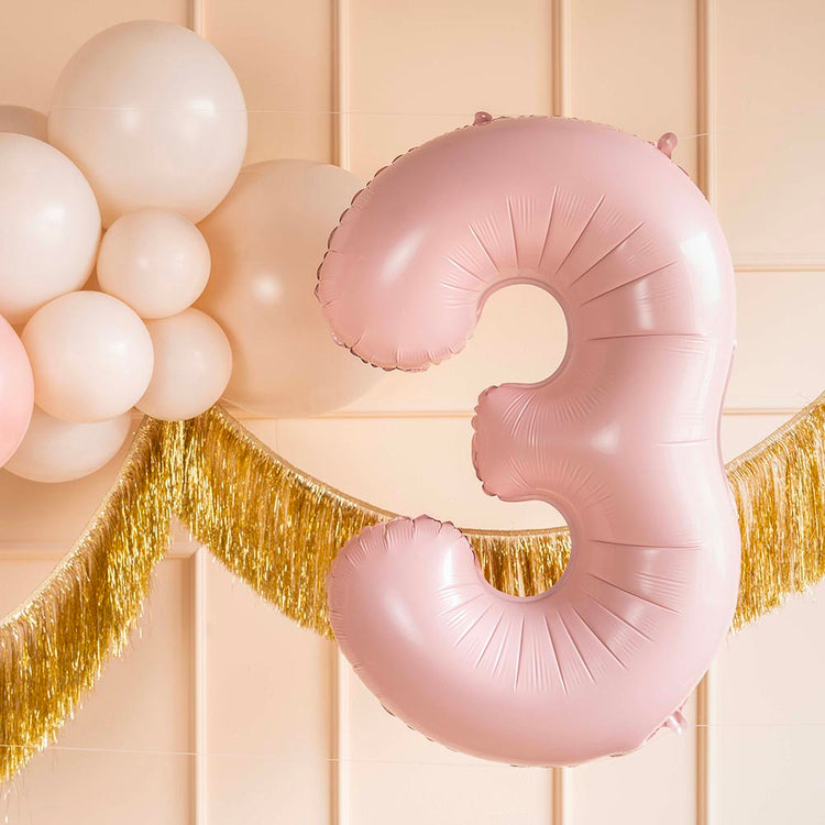 Ballon helium chiffre rose clair géant chiffre 0 à 9 pour decoration
