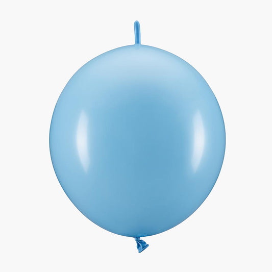 20 ballons bleu clair à relier pour faire une décoration de fête