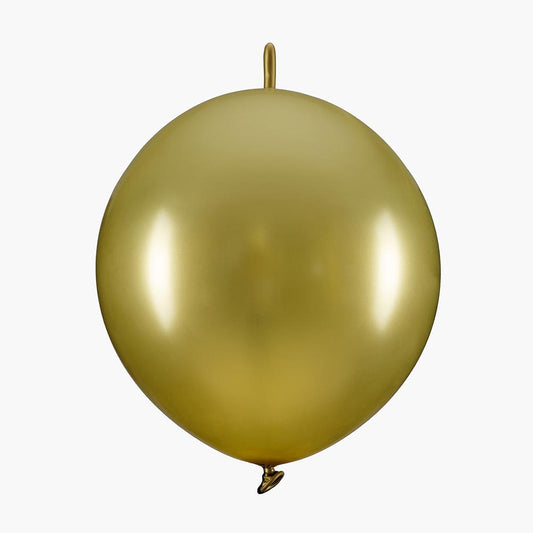 20 ballons dorés à relier pour faire une décoration de fête