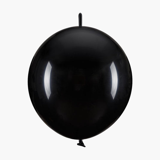 20 ballons noirs à relier pour faire une décoration de fête