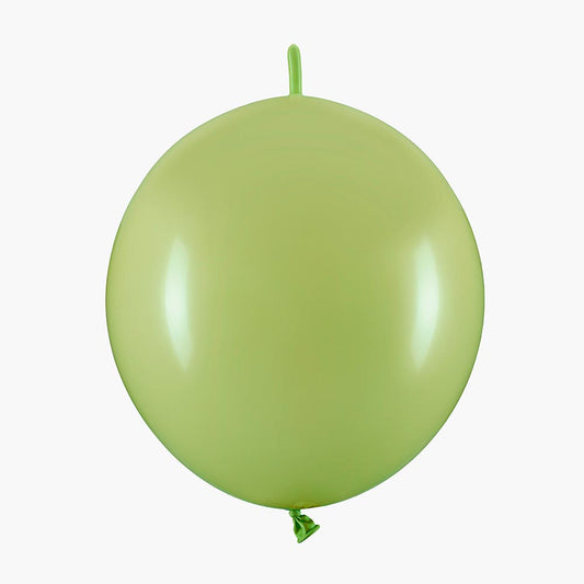 20 ballons vert olive à relier pour faire une déco de fête