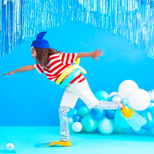 10 ballons de baudruche bleus : decoration anniversaire garcon