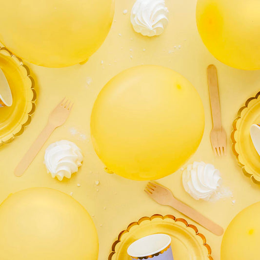 Ballons de baudruche : 10 ballons jaune clair