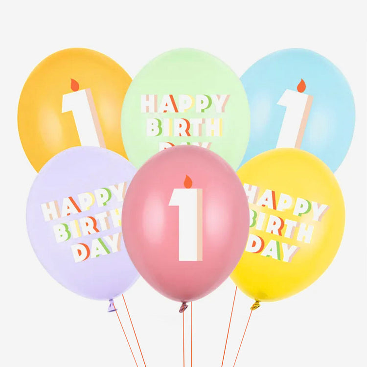 ballons Happy Birthday anniversaire 1 an