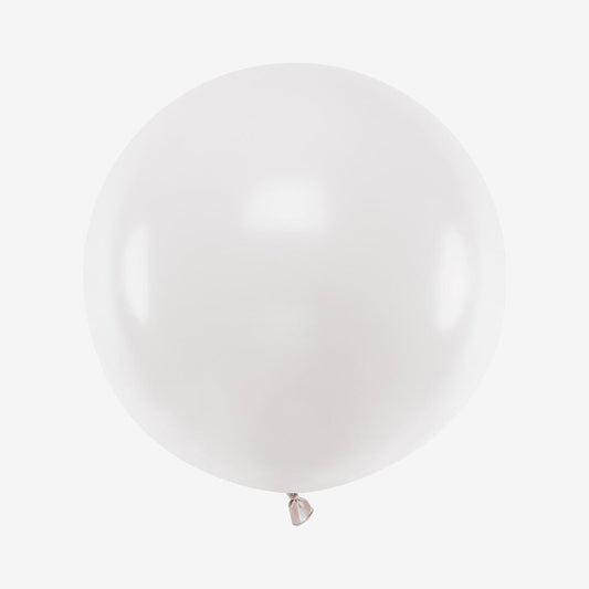 Ballon de baudruche : 1 ballon rond blanc (60cm)