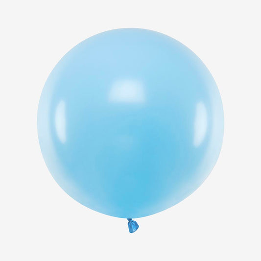 Ballon de baudruche : 1 ballon rond bleu clair (60cm)