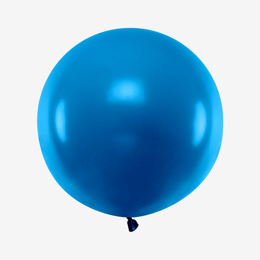 Ballon de baudruche : 1 ballon rond bleu foncé (60cm)