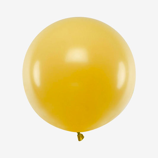 1 ballon de baudruche rond doré (60cm) : decoration mariage