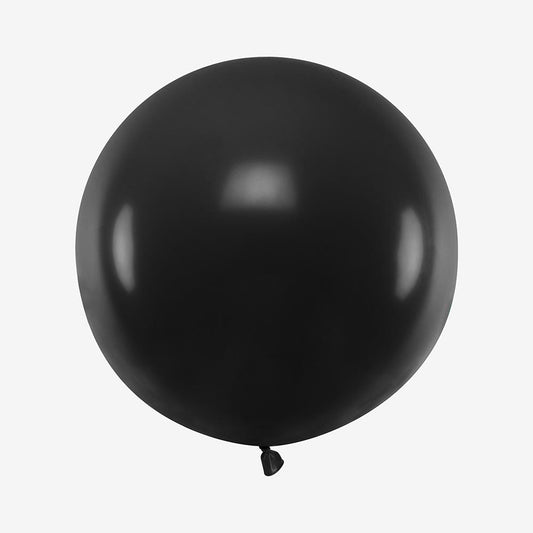 Ballon de baudruche : 1 ballon rond noir (60cm)