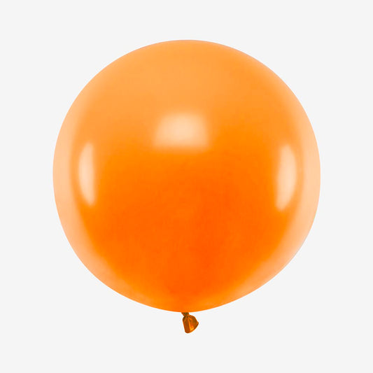 1 ballon de baudruche rond orange 60 cm : decoration halloween
