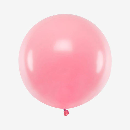 1 ballon de baudruche rond rose (60cm) : deco anniversaire fille