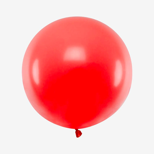 Ballon de baudruche : 1 ballon rond rouge (60cm)
